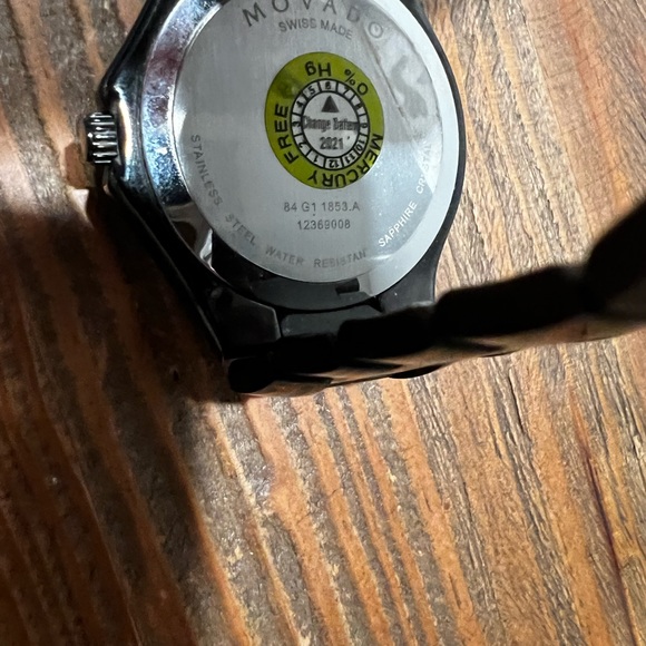 Men’s MOVADO Watch Diamond Dial.  All black .  Purchase Price $1095.00 - Picture 7 of 7